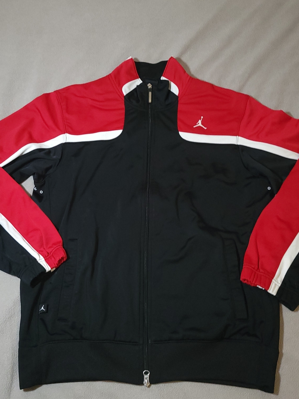 Jordan Black Red & White Colorblock Track Jacket